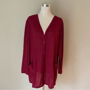 Lane Bryant Red Thin Cardigan Size 26/28